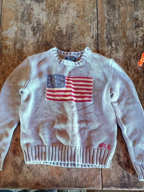 Polo Ralph Lauren Other - Polo by Ralph Lauren Beige Knit Sweater with Navy Label